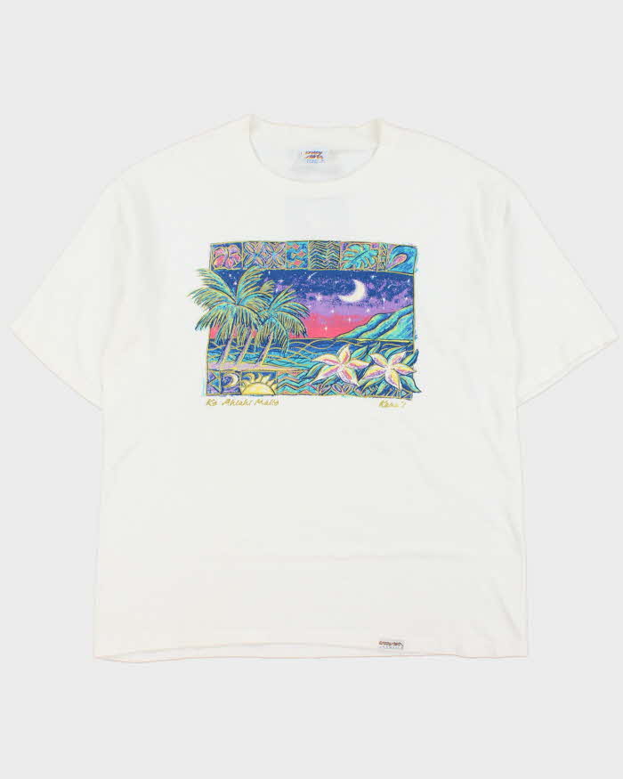 Vintage 1990s Ke Ahiali Malie Heavyweight Crazy Shirts Hawaii Single Stitch Made In USA Crewneck T-Shirt - L