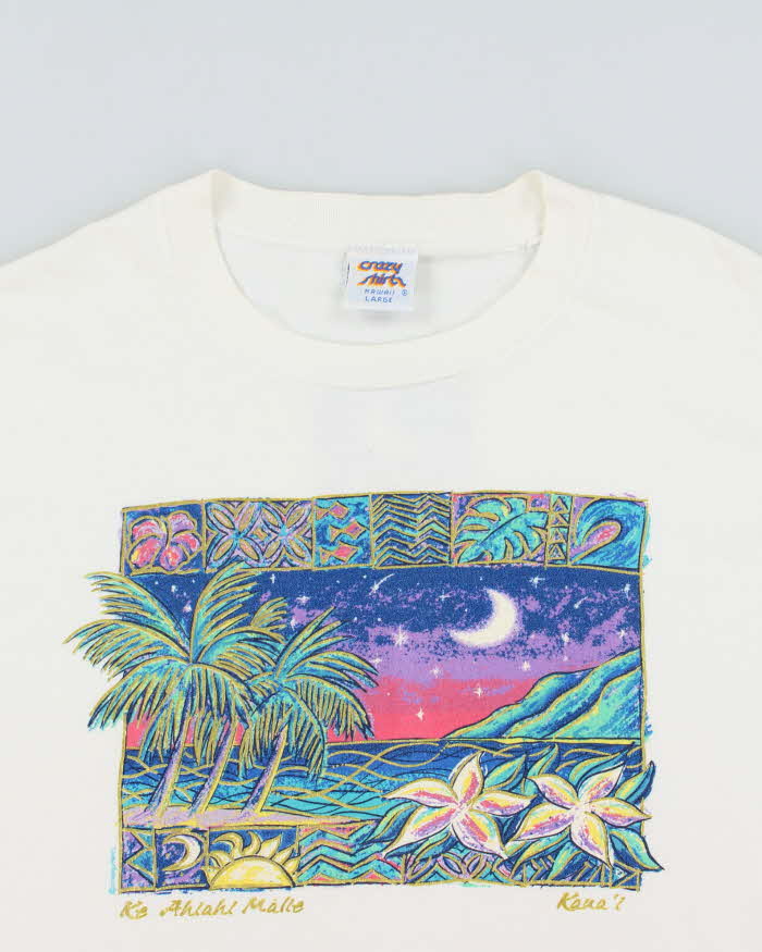 Vintage 1990s Ke Ahiali Malie Heavyweight Crazy Shirts Hawaii Single Stitch Made In USA Crewneck T-Shirt - L