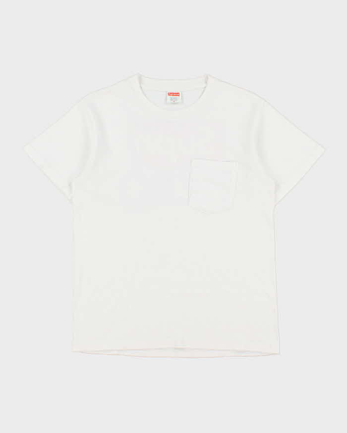 SS14 Supreme x Anti Hero White Heavyweight Made In USA Crewneck Pocket T-Shirt - M