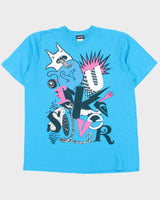 Vintage Y2K 00s Quiksilver Aqua Heavyweight Made In USA Crewneck T-Shirt - XL