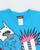 Vintage Y2K 00s Quiksilver Aqua Heavyweight Made In USA Crewneck T-Shirt - XL