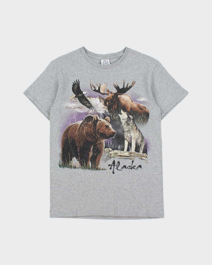 Vintage Y2K 00s Alaska Wildlife Heavyweight Delta Pro Crewneck T-Shirt - S