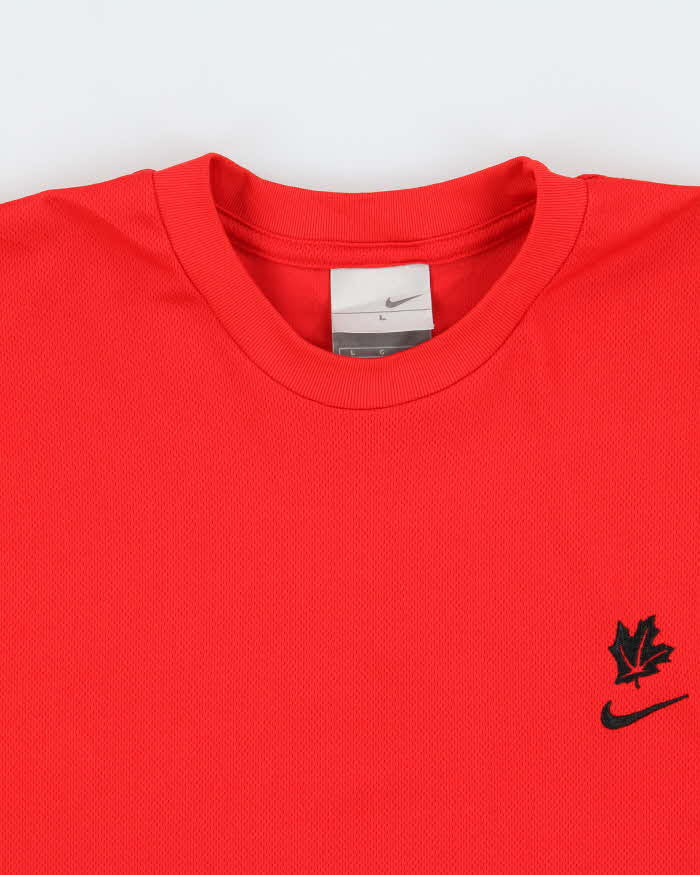 Vintage Y2K 00s Nike Embroidered Silver Tag Made In Canada Crewneck Active T-Shirt - L
