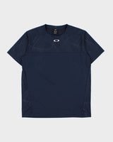 Vintage Oakley Navy Patterned O Logo Performance Fit Crewneck Active T-Shirt - M