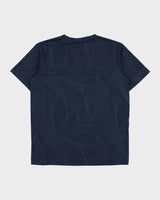 Vintage Oakley Navy Patterned O Logo Performance Fit Crewneck Active T-Shirt - M