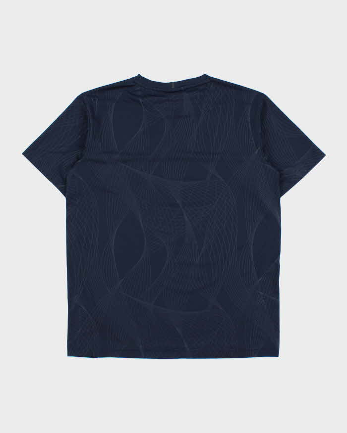 Vintage Oakley Navy Patterned O Logo Performance Fit Crewneck Active T-Shirt - M