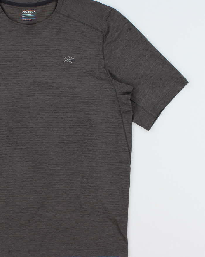 Arc'teryx Grey Marl 'Cormac SS' Crewneck 3M Bird Toque Technical T-Shirt - L