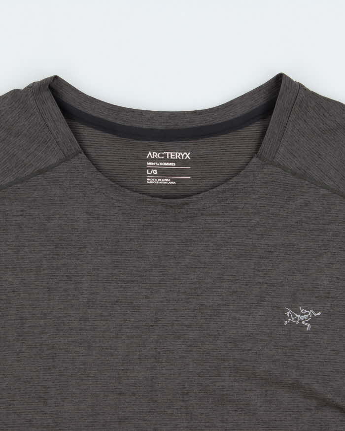Arc'teryx Grey Marl 'Cormac SS' Crewneck 3M Bird Toque Technical T-Shirt - L