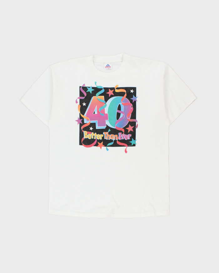 Vintage 1990s Heavyweight 40th Birthday Novelty AAA Single Stitch Crewneck T-Shirt - XL