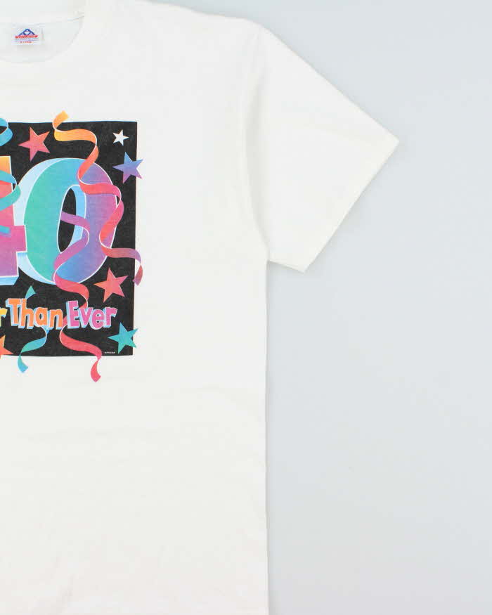 Vintage 1990s Heavyweight 40th Birthday Novelty AAA Single Stitch Crewneck T-Shirt - XL