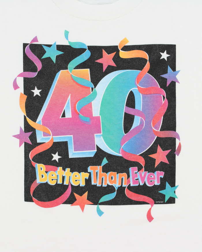 Vintage 1990s Heavyweight 40th Birthday Novelty AAA Single Stitch Crewneck T-Shirt - XL