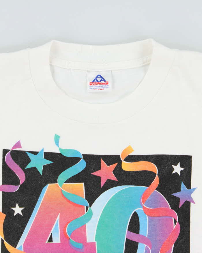 Vintage 1990s Heavyweight 40th Birthday Novelty AAA Single Stitch Crewneck T-Shirt - XL
