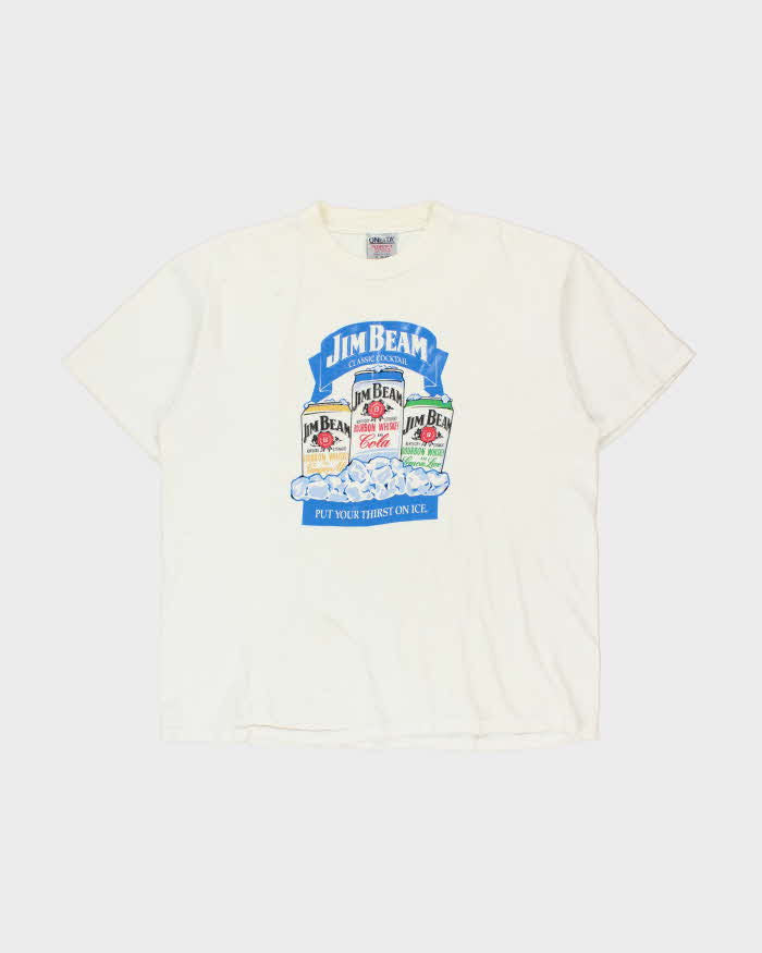 Vintage 1990s Jim Bean Cocktails Heavyweight Made In USA Oneita Power-T Single Stitch Crewneck T-Shirt - XL