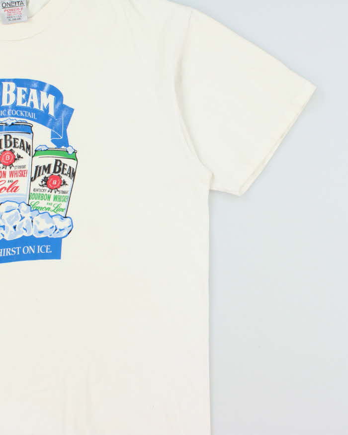 Vintage 1990s Jim Bean Cocktails Heavyweight Made In USA Oneita Power-T Single Stitch Crewneck T-Shirt - XL