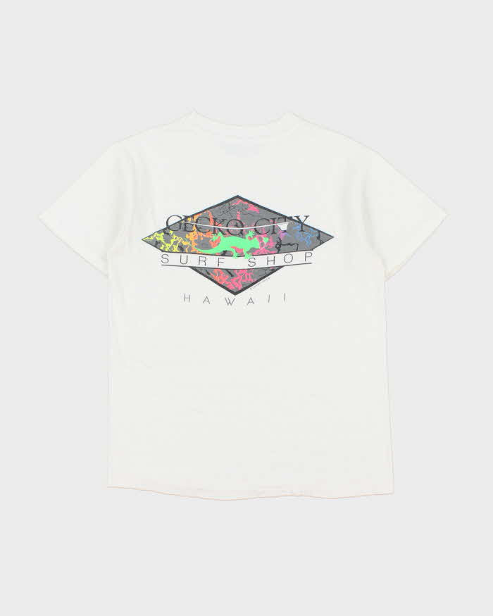 Vintage 1988 Gecko City Surf Shop Hawaii Single Stitch Hanes Beefy-T Made In USA Crewneck T-Shirt - M