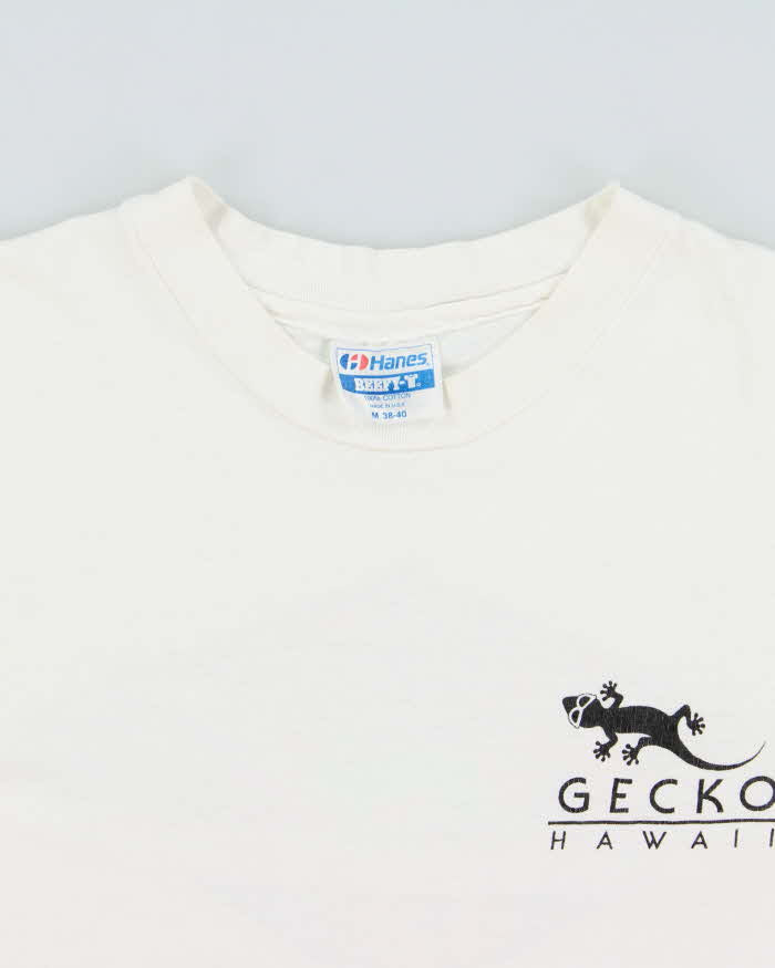 Vintage 1988 Gecko City Surf Shop Hawaii Single Stitch Hanes Beefy-T Made In USA Crewneck T-Shirt - M
