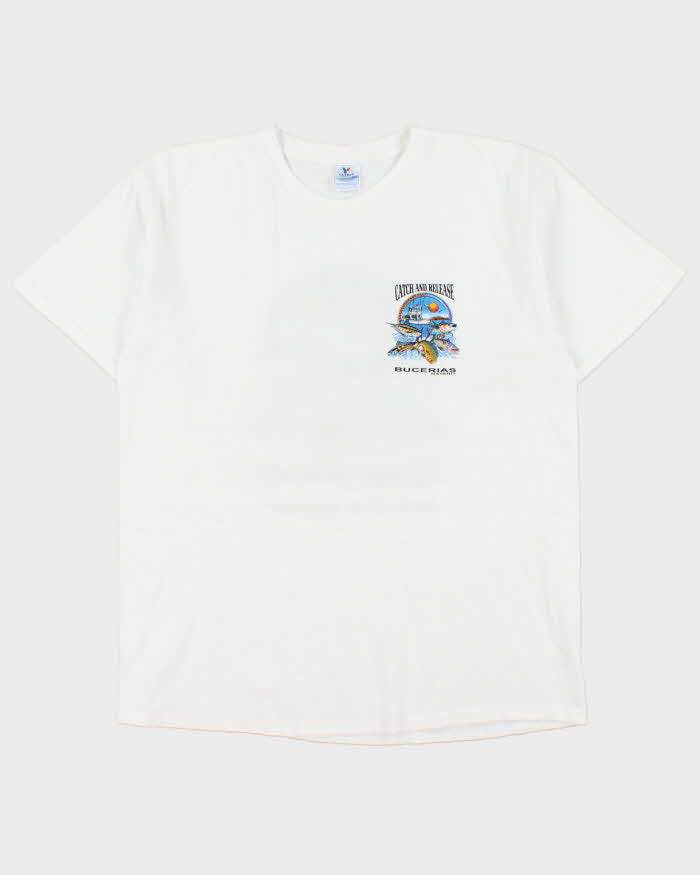 Vintage Y2K 00s Bucerias Sport Fishing Heavyweight Yazebek Crewneck T-Shirt - L