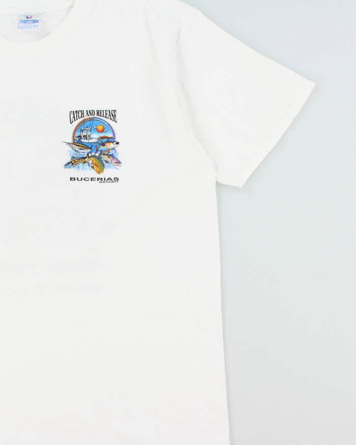 Vintage Y2K 00s Bucerias Sport Fishing Heavyweight Yazebek Crewneck T-Shirt - L