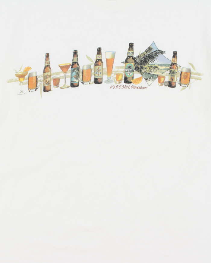 Vintage Y2K 00s Bad Days Heavyweight 'It's 5 O'Clock Somewhere' Crewneck T-Shirt - L