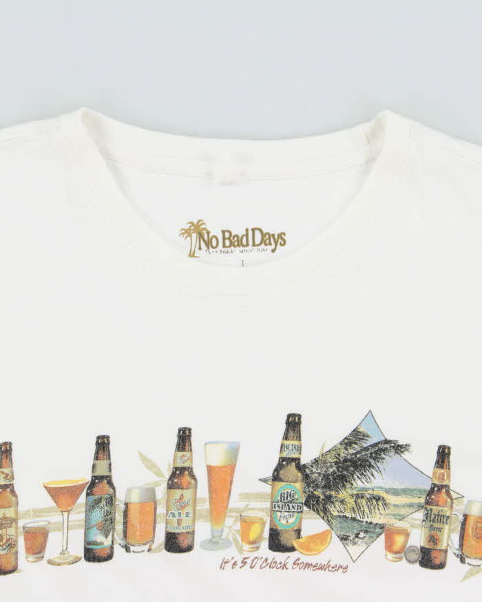 Vintage Y2K 00s Bad Days Heavyweight 'It's 5 O'Clock Somewhere' Crewneck T-Shirt - L