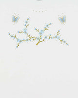 Vintage Y2K 00s Embroidered Floral Embellished Heavyweight Z Jerzees Crewneck T-Shirt - M