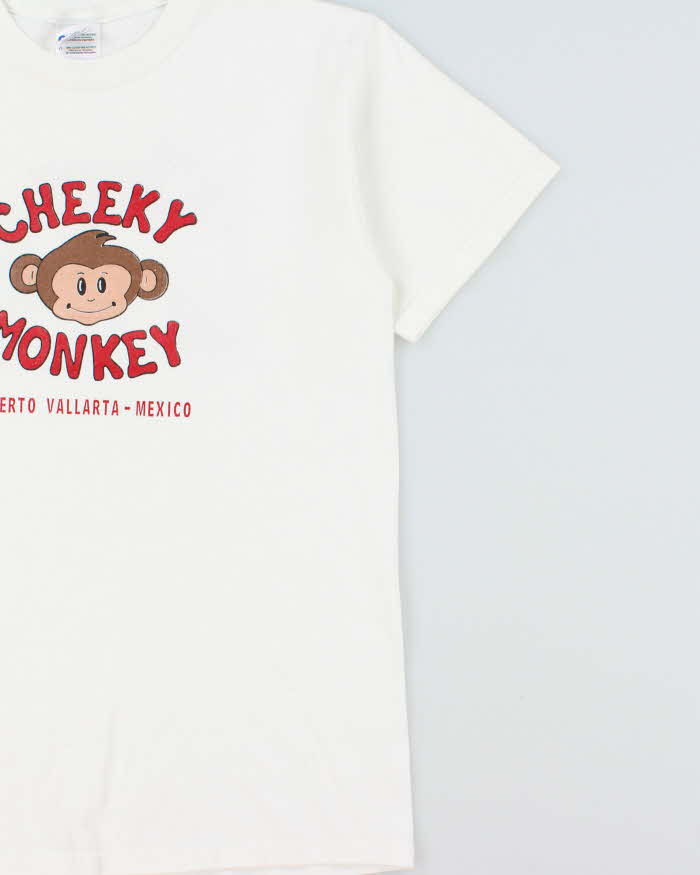 Vintage Y2K 00s Cheeky Monkey Puerto Vallarta Mexico Heavyweight Gildan Ultra Crewneck T-Shirt - S