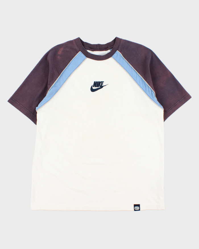 Vintage Y2K 00s Nike Heavyweight Centre Swoosh Tape Crewneck T-Shirt - L