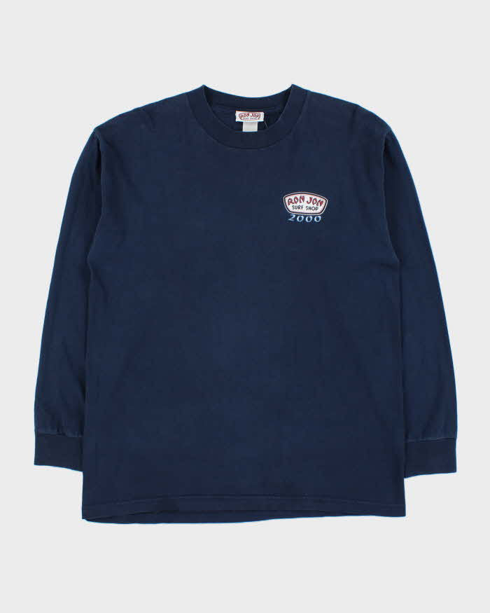 Vintage Y2K Ron Jon Surf Shop 2000 Made In USA Heavyweight Long Sleeve Crewneck T-Shirt - L