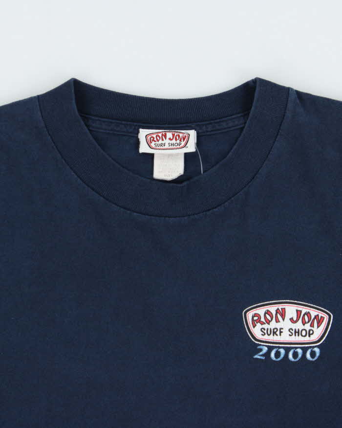 Vintage Y2K Ron Jon Surf Shop 2000 Made In USA Heavyweight Long Sleeve Crewneck T-Shirt - L