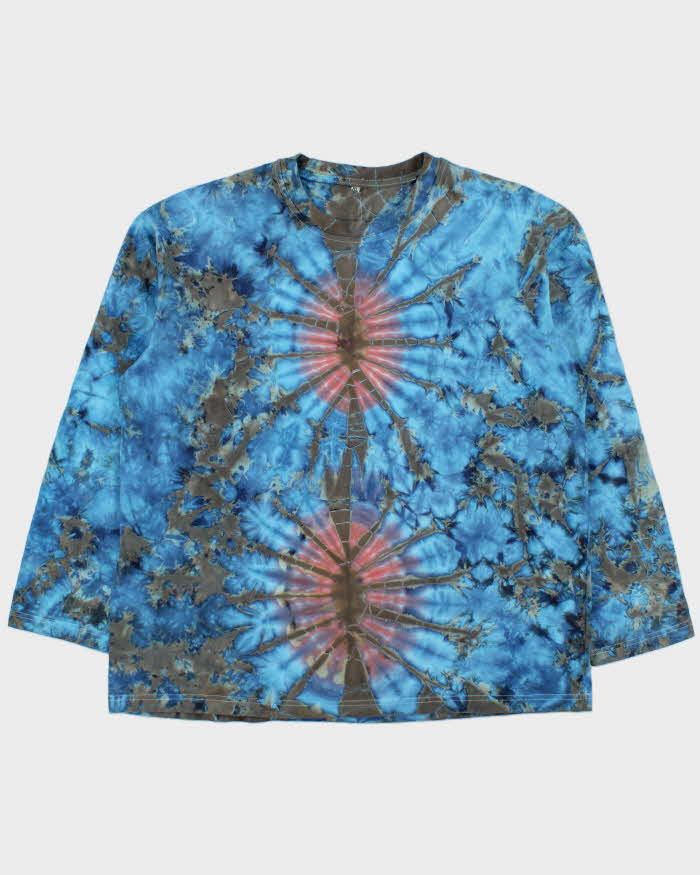 Vintage Y2K 00s Heavyweight Tie-Dye Long Sleeve Crewneck T-Shirt - L