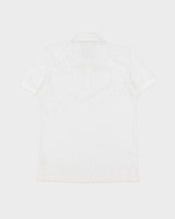 Vintage Lacoste White Pique Monogram Mesh Regular Fit Short Sleeve Polo Shirt - S