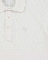 Vintage Lacoste White Pique Monogram Mesh Regular Fit Short Sleeve Polo Shirt - S