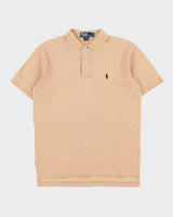 Vintage Y2K 00s Polo Ralph Lauren Tan Classic Fit Short Sleeve Polo Shirt - S
