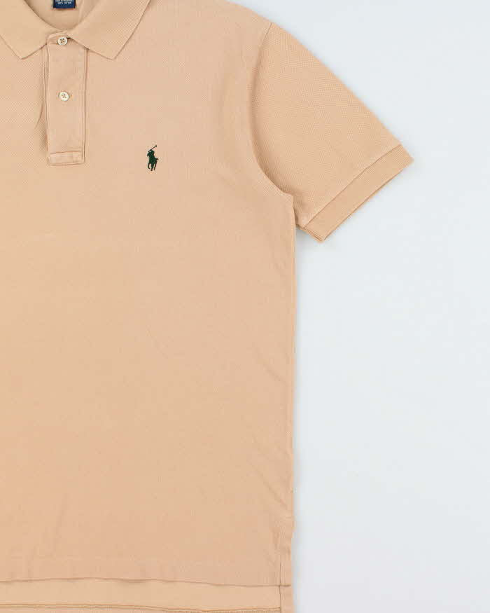 Vintage Y2K 00s Polo Ralph Lauren Tan Classic Fit Short Sleeve Polo Shirt - S