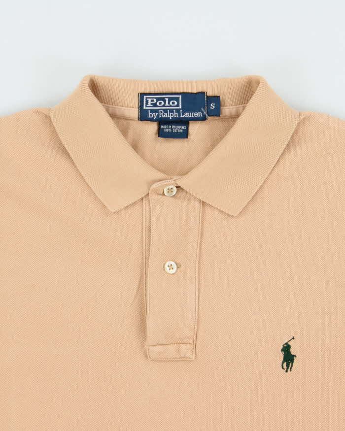 Vintage Y2K 00s Polo Ralph Lauren Tan Classic Fit Short Sleeve Polo Shirt - S
