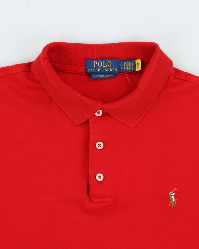 Vintage Polo Ralph Lauren Pima Cotton Custom Slim Fit Short Sleeve Polo Shirt - L