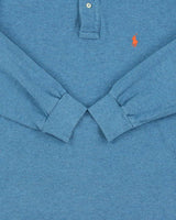 Vintage Polo Ralph Lauren Aqua Marl Classic Long Sleeve Polo Shirt - M