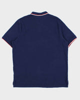 Vintage Polo Ralph Lauren Navy Striped Trim Classic Fit Short Sleeve Polo Shirt - L