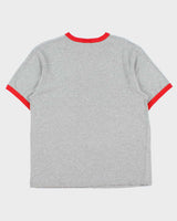 Vintage Y2K 00s Reebok Marl Grey Calgary Stampeders CFL Heavyweight Made In Canada Crewneck Ringer T-Shirt - XL
