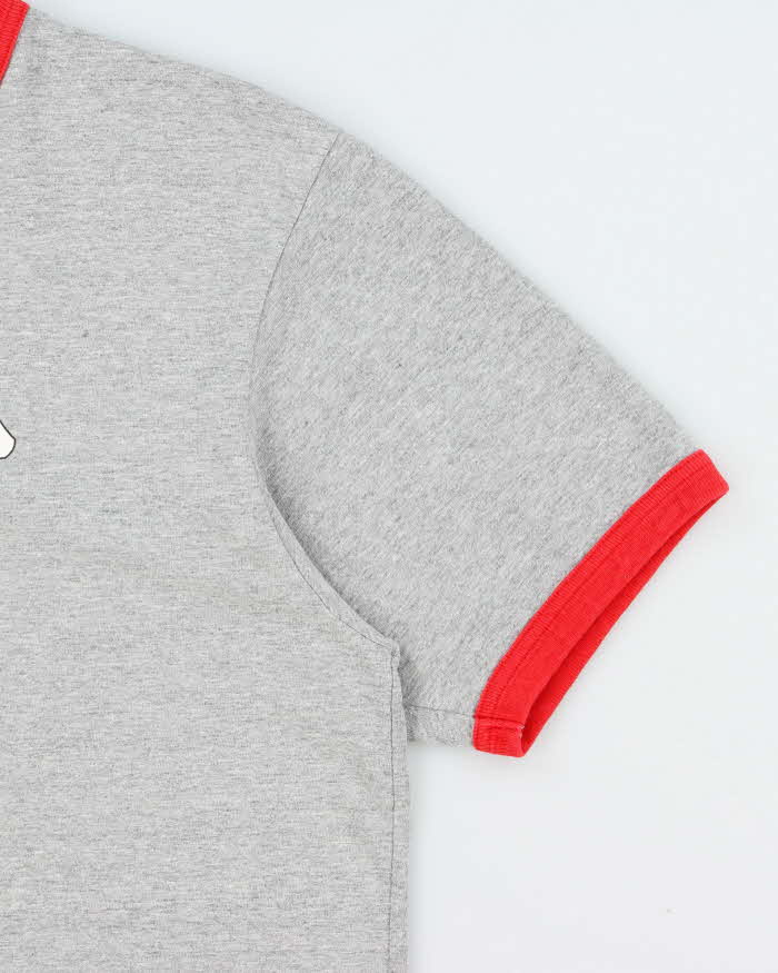 Vintage Y2K 00s Reebok Marl Grey Calgary Stampeders CFL Heavyweight Made In Canada Crewneck Ringer T-Shirt - XL