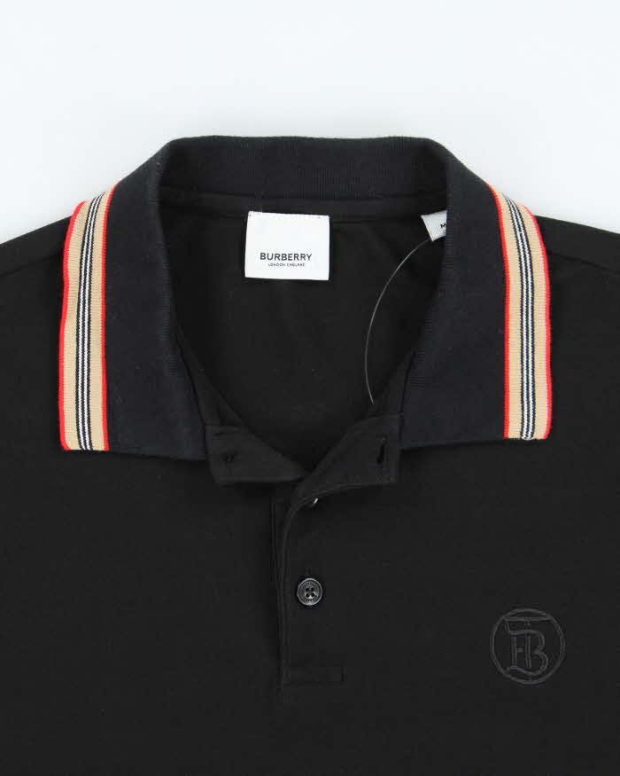 SS25 Burberry Icon Stripe Short Sleeve Polo Shirt - M