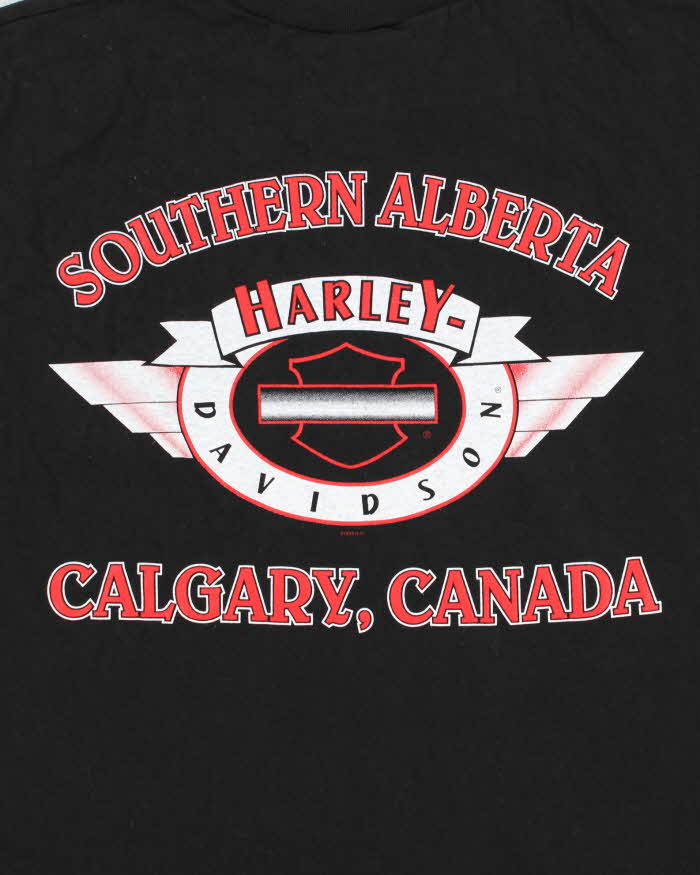 Vintage 1999 Harley Davidson Heavyweight Made In USA Southern Alberta Calgary Sleeveless Pocket T-Shirt - L