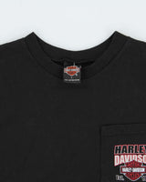 Vintage 1999 Harley Davidson Heavyweight Made In USA Southern Alberta Calgary Sleeveless Pocket T-Shirt - L