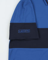 Vintage Lacoste Sport Striped Ultra Dry Short Sleeve Tech Zip Polo Shirt - L