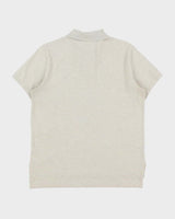 Vintage Polo Ralph Lauren Grey Marl Custom Fit Short Sleeve Polo Shirt - L