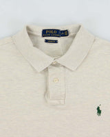 Vintage Polo Ralph Lauren Grey Marl Custom Fit Short Sleeve Polo Shirt - L