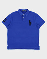 Vintage Polo Ralph Lauren Big Pony #3 Custom Slim Fit Short Sleeve Polo Shirt - L