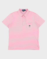 Vintage Y2K 00s Polo Ralph Lauren Yachting Club R.L.Y.C Striped Short Sleeve Pocket Polo Shirt - L