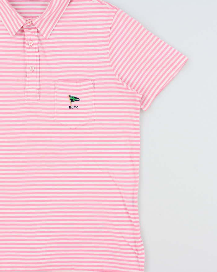 Vintage Y2K 00s Polo Ralph Lauren Yachting Club R.L.Y.C Striped Short Sleeve Pocket Polo Shirt - L