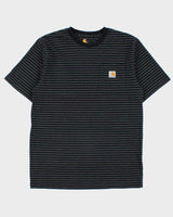Vintage Carhartt Heavyweight Striped Original Fit Crewneck Pocket T-Shirt - M